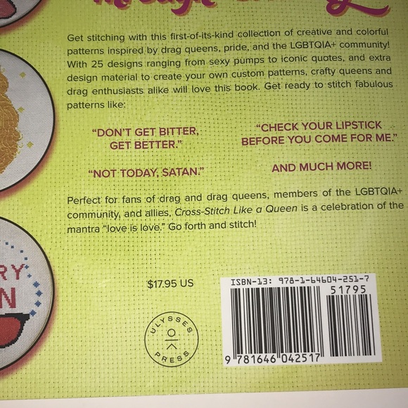 NWT Cross-Stitching Celebrating the LGBTQ Community Queen gay pride - Picture 11 of 11